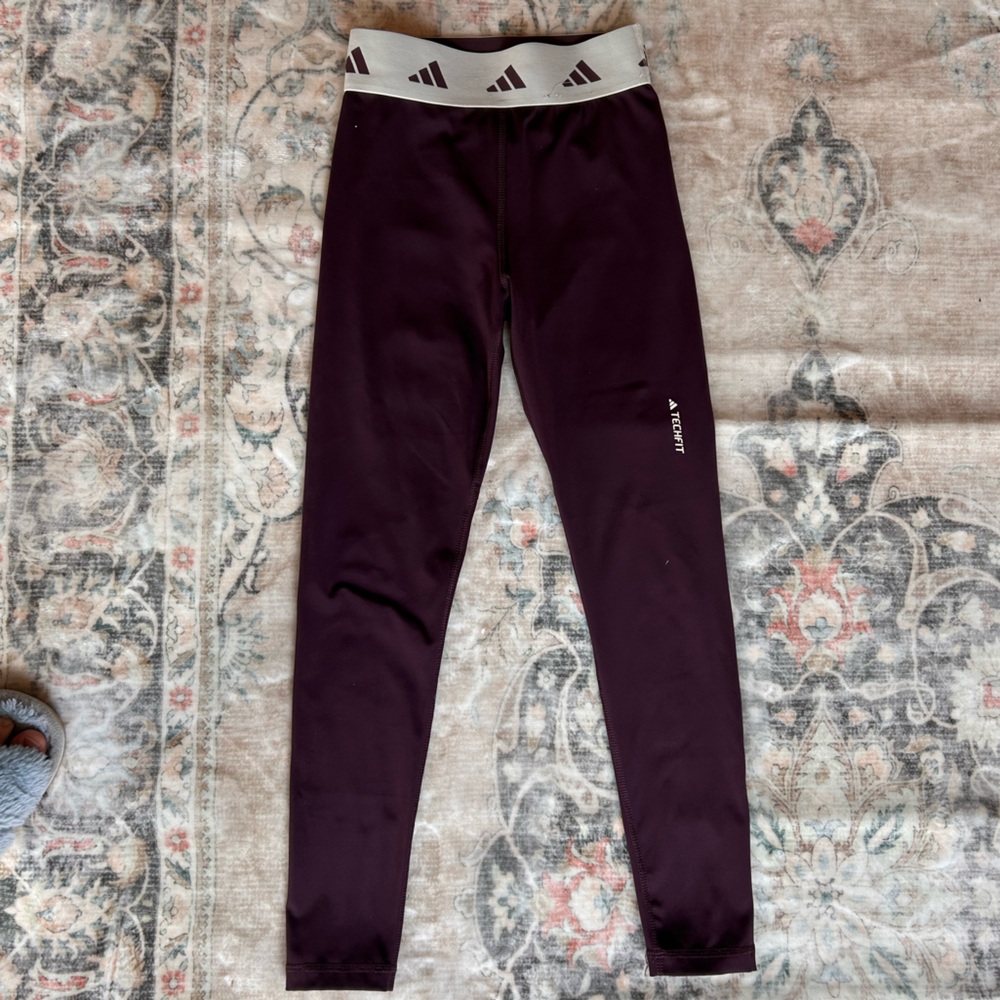 Adidas Dark Purple Leggings with Logo